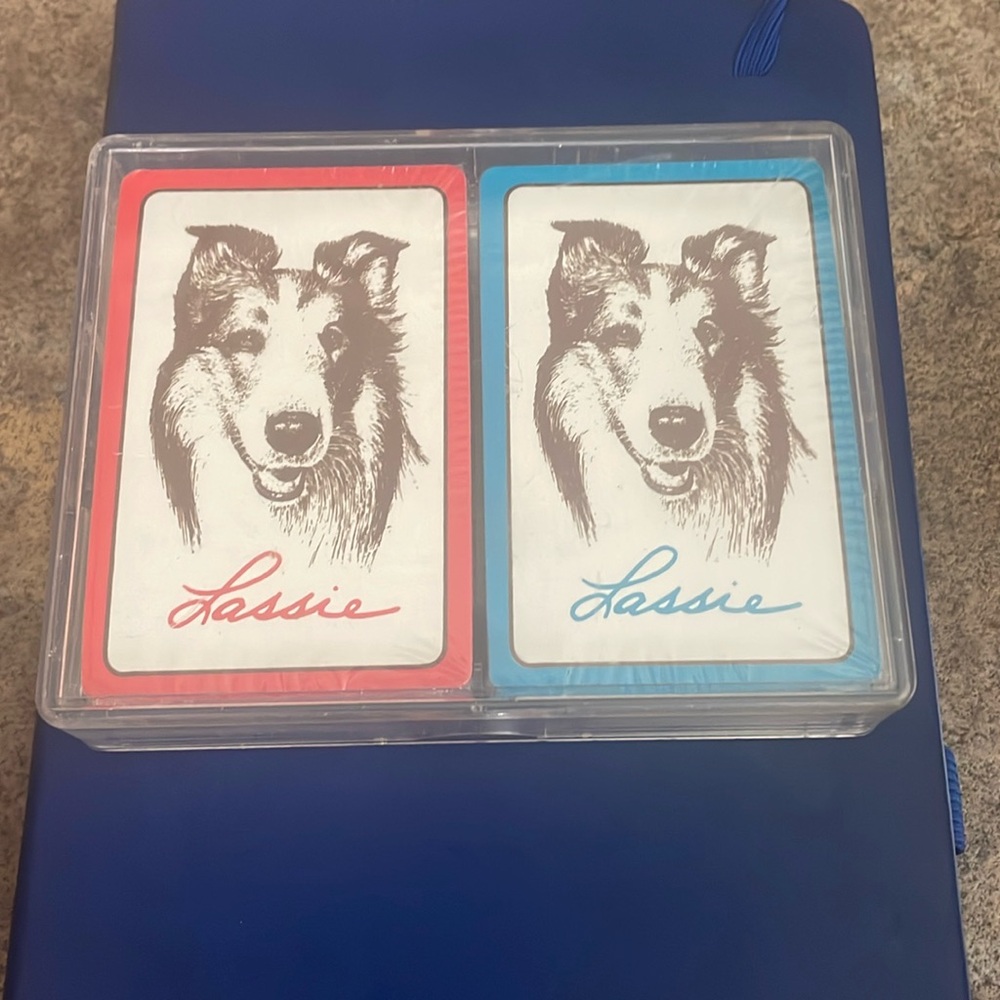 Vintage Lassie 2 decks of playing cards unopened unsealed Made in USA 🇺🇸 RARE